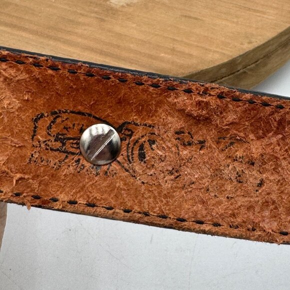 The State of Texas Lone Star Brass Belt Buckle with Brown Belt Southwestern size - Picture 8 of 15